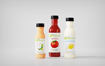 Food grade 16oz plastic woozy bottles with caps for kitchen condiments