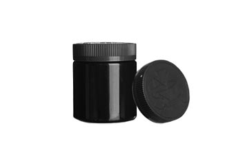 Best price wide mouth black 120ml hemp plastic jars with screw lids
