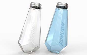 250ml 360ml Fancy Diamond Shape Plastic Bottle With Aluminum Cap