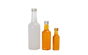 Wholesale clear 750ml plastic liquor bottles with aluminum caps