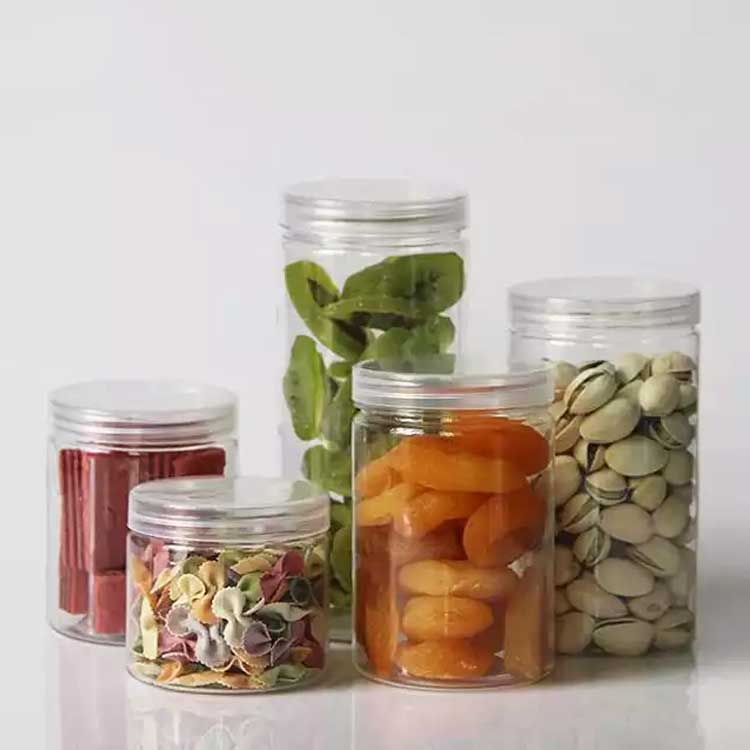 Food grade clear round 100ml plastic pla jars with lids