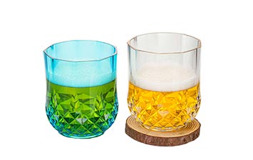 Wholesale clear water cup whiskey plastic tumbler Octagonal transpare anti-fall emulate glasses
