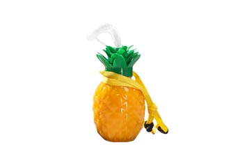 New style PET 500ml plastic pineapple juice bottle with straw for party