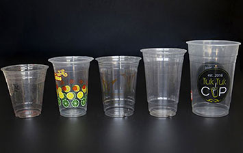 Custom disposable clear plastic cups with customized logo printing for milk/tea/coffee