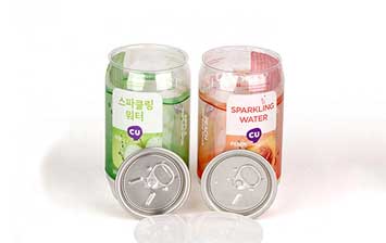 Wholesale food grade cheap transparent pet 500ml plastic drink can with metal easy open ends