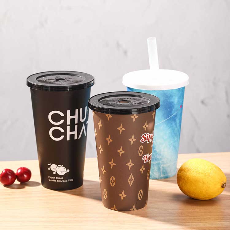 Supplier direct 16oz custom boba cups insulated plastic promotional tumblers with lids and straws for juice coffee