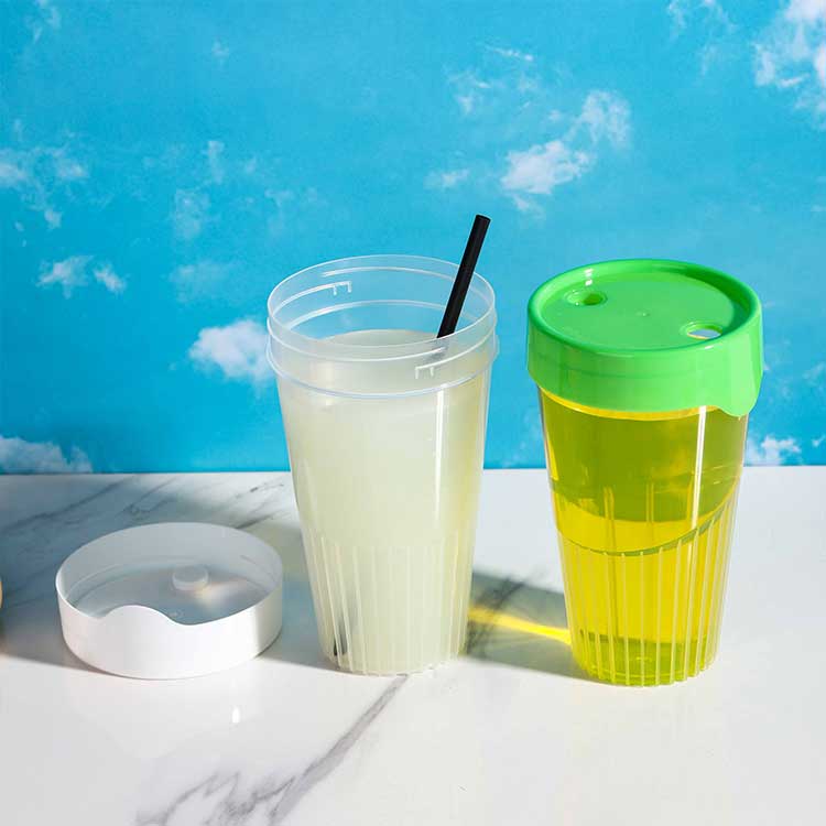 Disposable 16oz clear plastic cold drink cups party cups with lids for Iced Coffee Smoothie Milkshake Boba