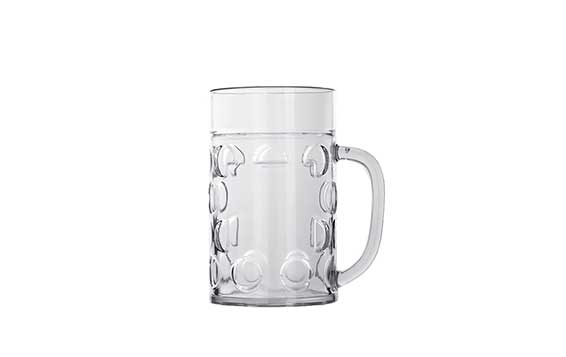 Wholesale reusable clear 150ml 550ml plastic beer mug with handle bulk