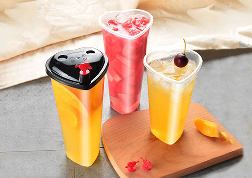 wholesale PP Two Compartment Split cup Bubble Tea Drink Twin Cup
