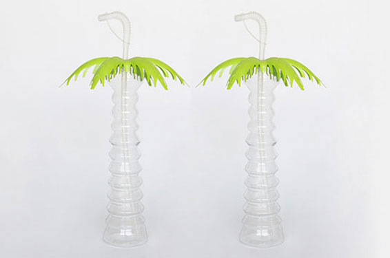 Fancy Palms Tree Yard plastic cup biodegradable container  for sale