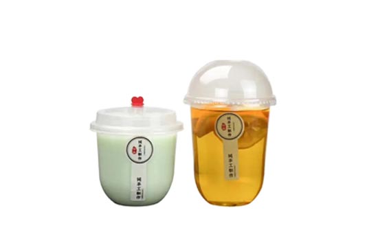 Wholesale clear PP 12oz  u shape plastic slushy cups with lids bulk