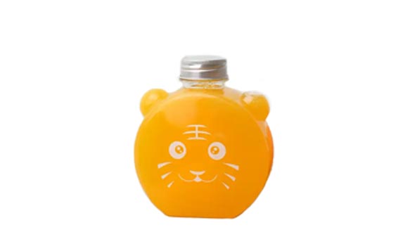 Cute shape empty 500ml 16oz tiger shape flat plastic pet juice bottle for juice/milk tea