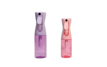 Refillable 360 degree 6oz continuous mist spray bottle for stylist/salon/barber