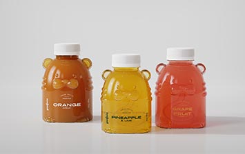 2022 new design tiger shape 8oz plastic smoothie bottles with twist off tops wholesale