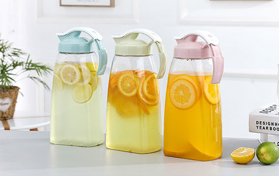 Hear resistance clear 1.2L plastic water jug with lid and spout for water drinking