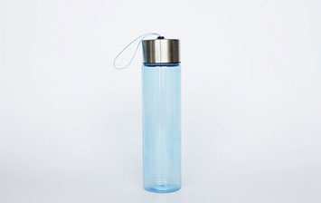 Portable lemon water bottle candy color with rope and aluminium cap from juice bottle supplier
