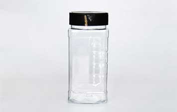 480ml 16oz clear pet plastic jars with sealing black/gold lids and gasket