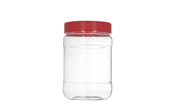 Food grade cylinder clear 32oz PET plastic pickle jar with lid bulk