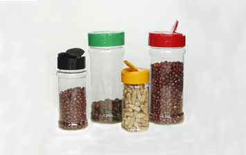 Best cheap price 8oz clear plastic spice jar with flap cap for kitchen