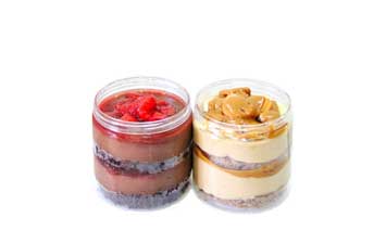 Wholesale clear wide mouth round 8oz plastic cake jars with lids