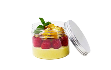 BPA free clear disposable 8oz plastic dessert jars with lids wholesale