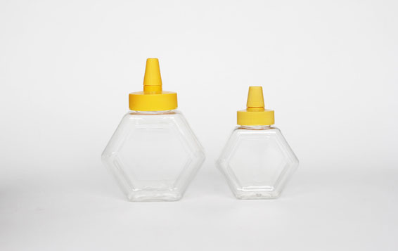 Low price 12oz custom logo honey plastic hexagonal bottle jar bulk