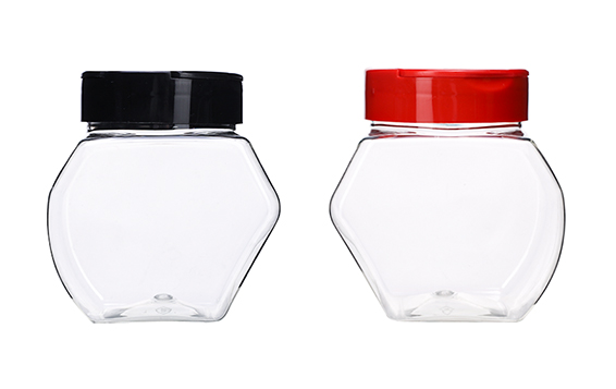 Wholesale unique design clear 10oz plastic kitchen spice storage jars with labels for dry food/coffe