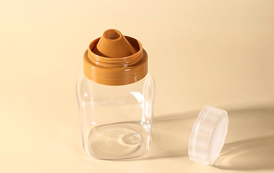 BPA free width mouth 8oz plastic honey bottles with dispensing caps