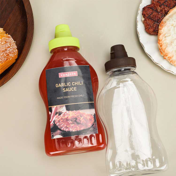 Plastic ketchup squeeze bottle for ketchup hot sauce liquids oil condensed milk mustard salad dressing with cap