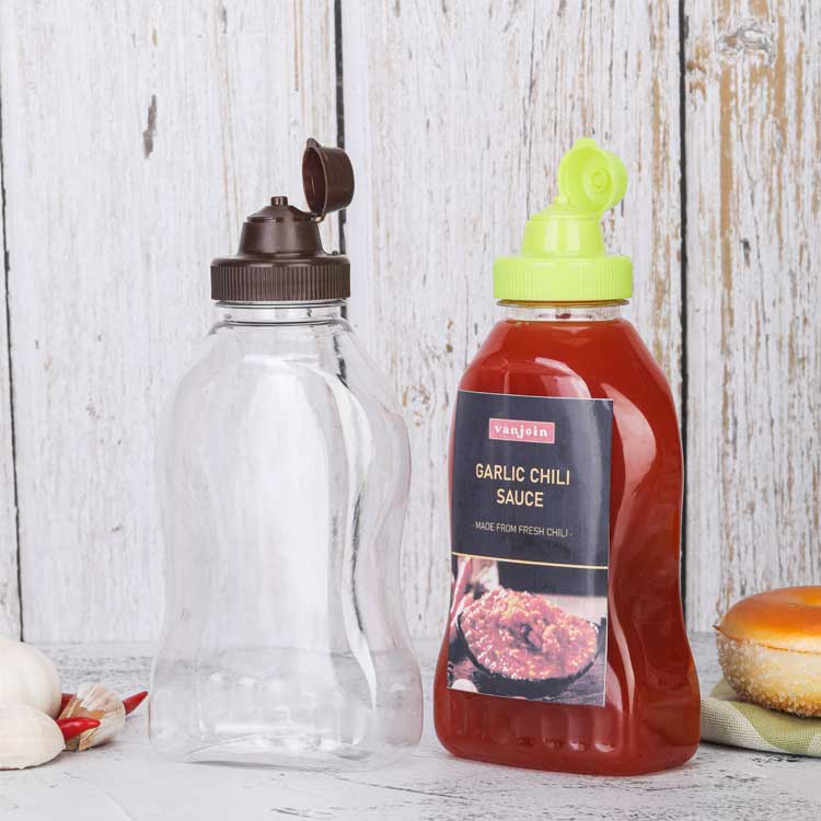 Plastic ketchup squeeze bottle for ketchup hot sauce liquids oil with caps condensed milk mustard salad dressing with cap