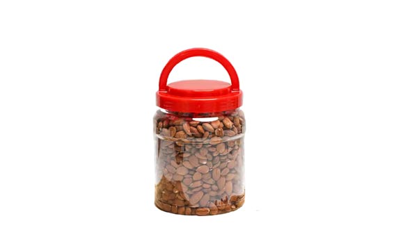Bpa free clear empty 1L 2L large plastic pet food grade jar with handle lid