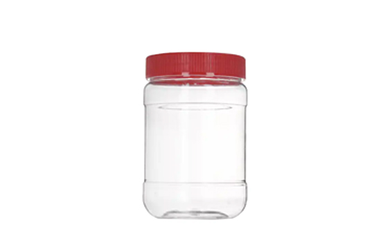 Food grade cylinder clear 32oz PET plastic pickle jar with lid bulk