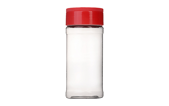 Empty 110ml pet plastic shaker jars with red shaker lid for storing spice herbs and seasoning powder