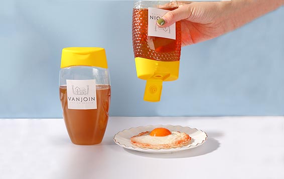 Food grade 12oz plastic squeeze honey bottles with lids wholesale