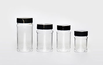 Custom label plastic spice jars bulk with black caps, Herbs and Powders Containers