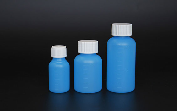 Free sample 100ml PE empty blue plastic medical bottle wholesale