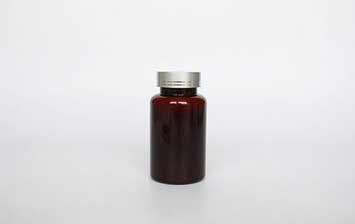Amber plastic medicine bottles with aluminum caps for packaging pill capsules medicine