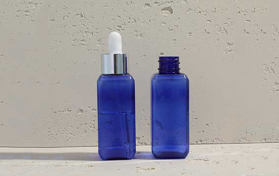 Free sample blue square 50ml plastic essential oil bottles bulk