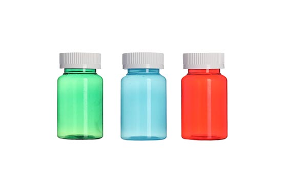 Wholesale colored 120ml plastic packer bottles with caps for pills
