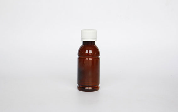 China manufacturer sterilizing amber plastic syrup bottles wholesale with tamper evident caps
