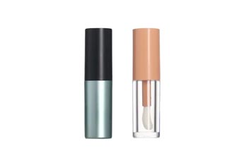 Refillable mini round 5ml 10ml plastic lip gloss bottles with rubber stoppers for makeup