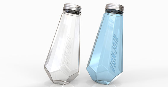250ml 360ml Fancy Diamond Shape Plastic Bottle With Aluminum Cap