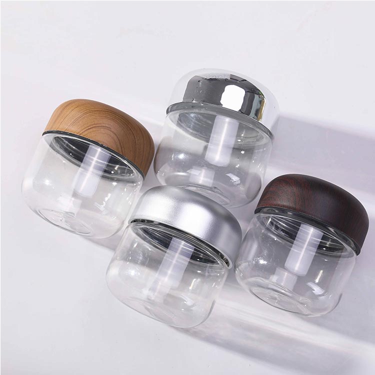 Custom size and shapes 100ml plastic cannabis display jars with dome lids wholesale