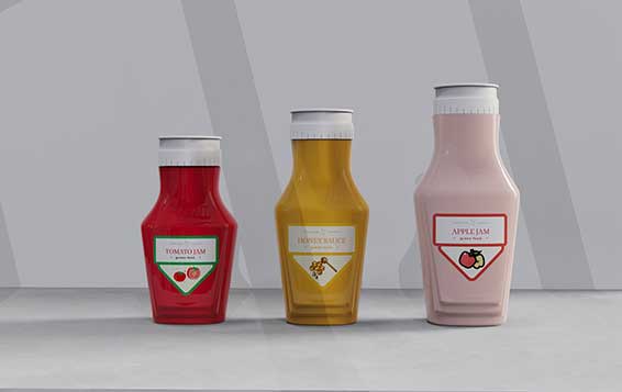 Unique design clear empty 8 oz plastic condiment squeeze bottles with twist off top