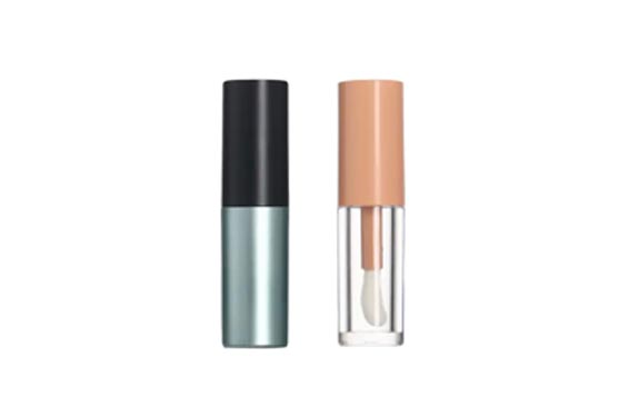 Refillable mini round 5ml 10ml plastic lip gloss bottles with rubber stoppers for makeup