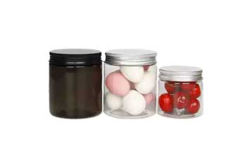 Eco friendly 250ml clear pla food storage jar with metal lid and liner bulk