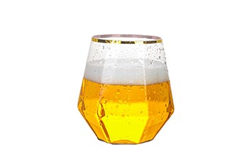 11oz party tea restaurant hexagonal juice cup wine glasses plastic clear drinking cup