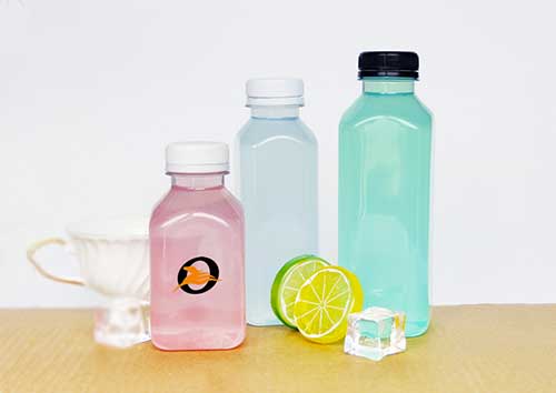 Disposable PET cold pressed juice square 16oz 500ml plastic juice bottles wholesale