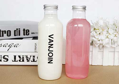 500ml Cold pressed Juice PET Plastic Clear Bottle with Tamper Evident White Black Cap