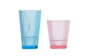 Reusable clear 16oz stackable plastic drinking cups for water/juice